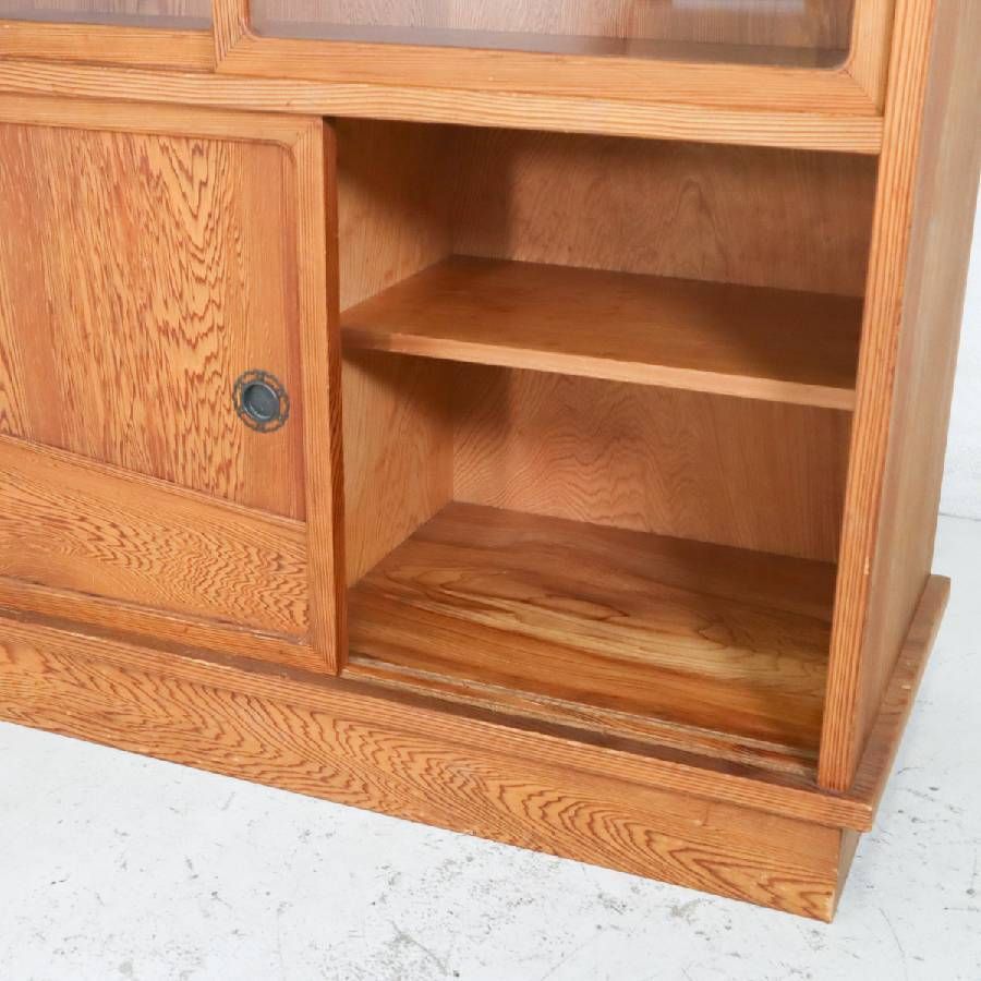 希少！世界遺産 屋久杉 茶箪笥 茶棚 飾り棚 ガラス戸 食器棚 民芸家具