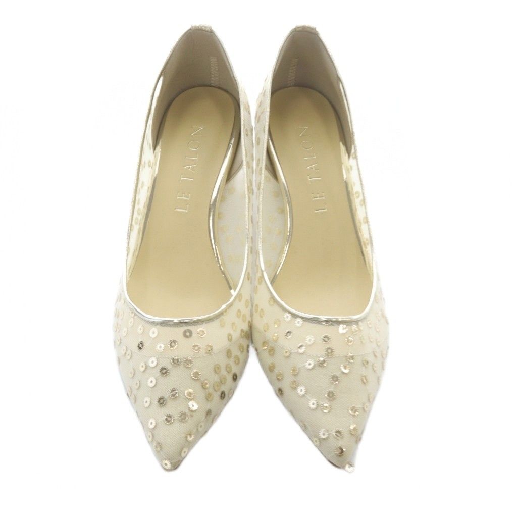 ルタロン Le Talon メッシュ パンプス チャンキーヒール ポインテッド