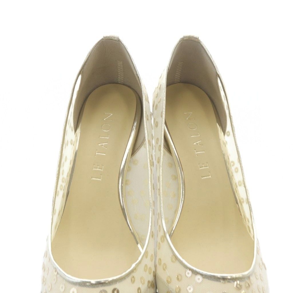 ルタロン Le Talon メッシュ パンプス チャンキーヒール ポインテッド