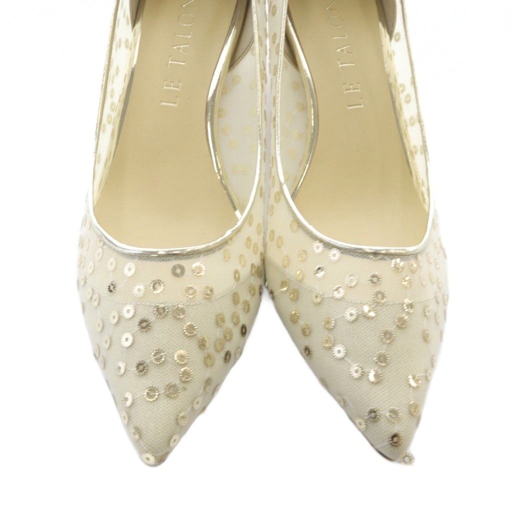 ルタロン Le Talon メッシュ パンプス チャンキーヒール ポインテッド