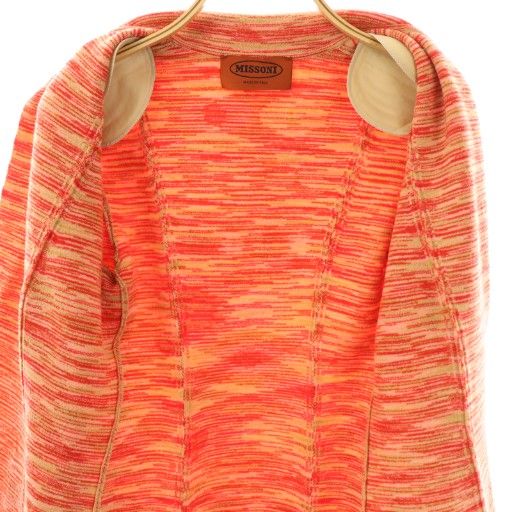 ミッソーニ MISSONI ニットジャケット テーラード 総柄 40 レッド /HK