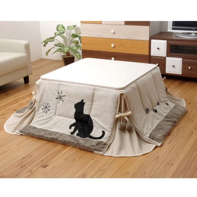 猫柄こたつ薄掛け布団 シャルル省S 175×175cm こたつ布団 2色 ベージュ