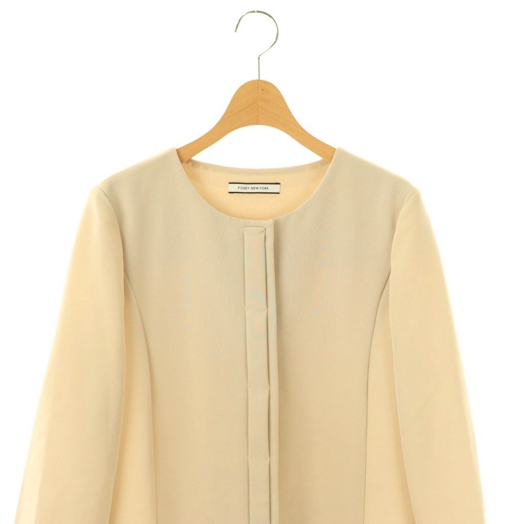 美品★FOXEY/フォクシー マットストレッチグログランコート フォクシーニューヨーク FOXEY NEW YORK 33734 マットストレッチ