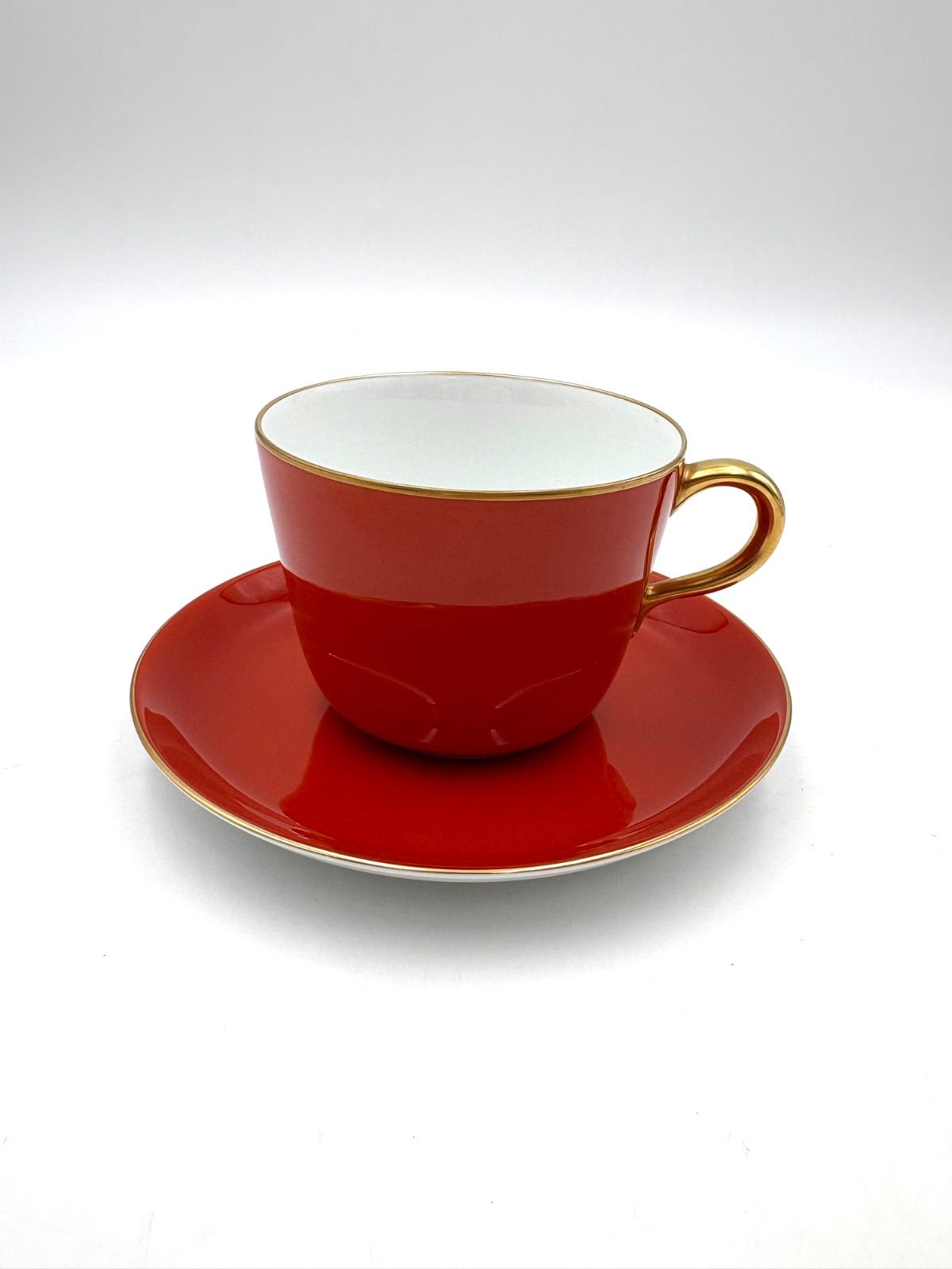 大倉陶園 OKURA 日本製 色蒔き クリアランス レッド 赤 モーニング