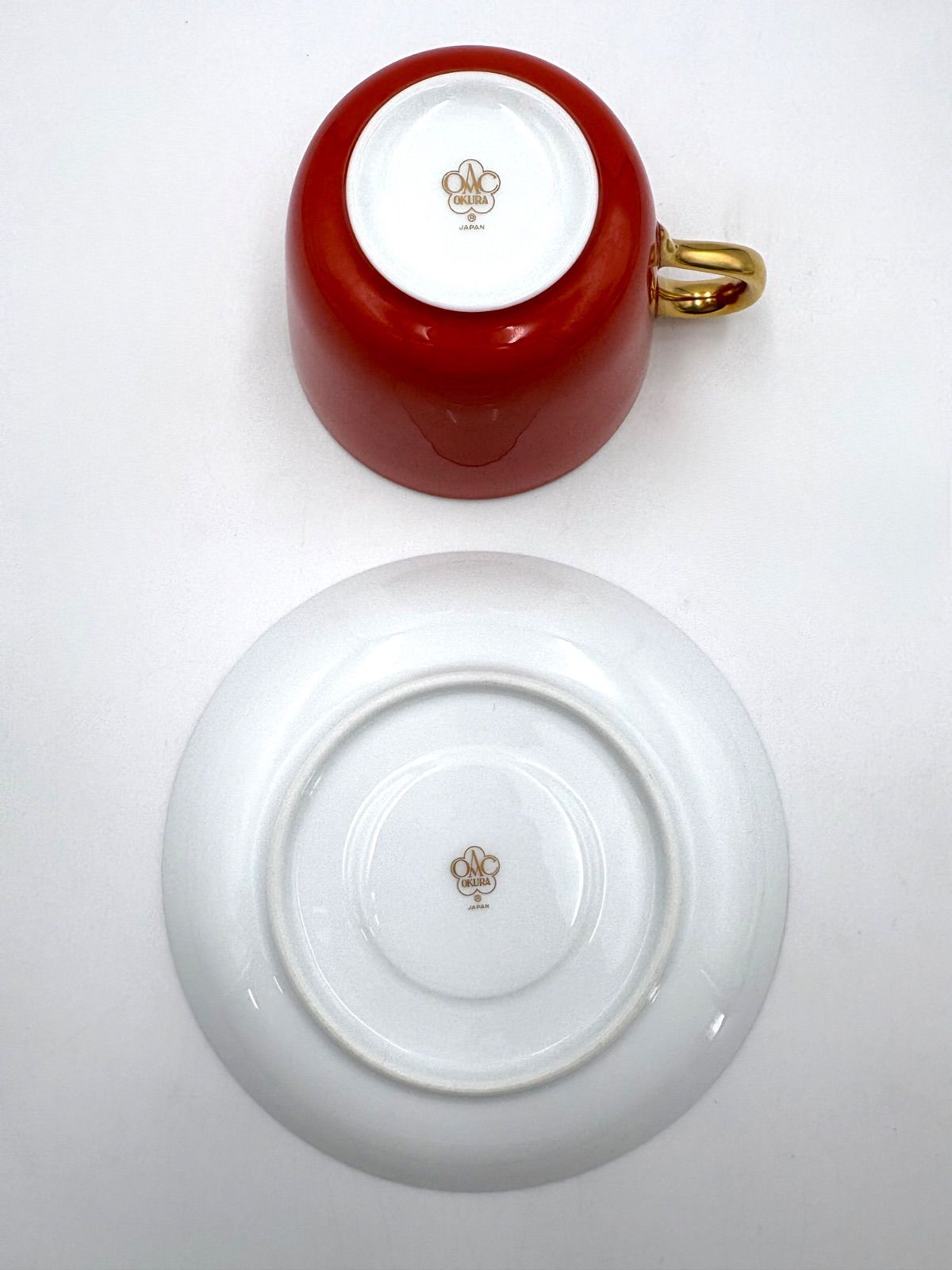 大倉陶園 OKURA 日本製 色蒔き クリアランス レッド 赤 モーニング