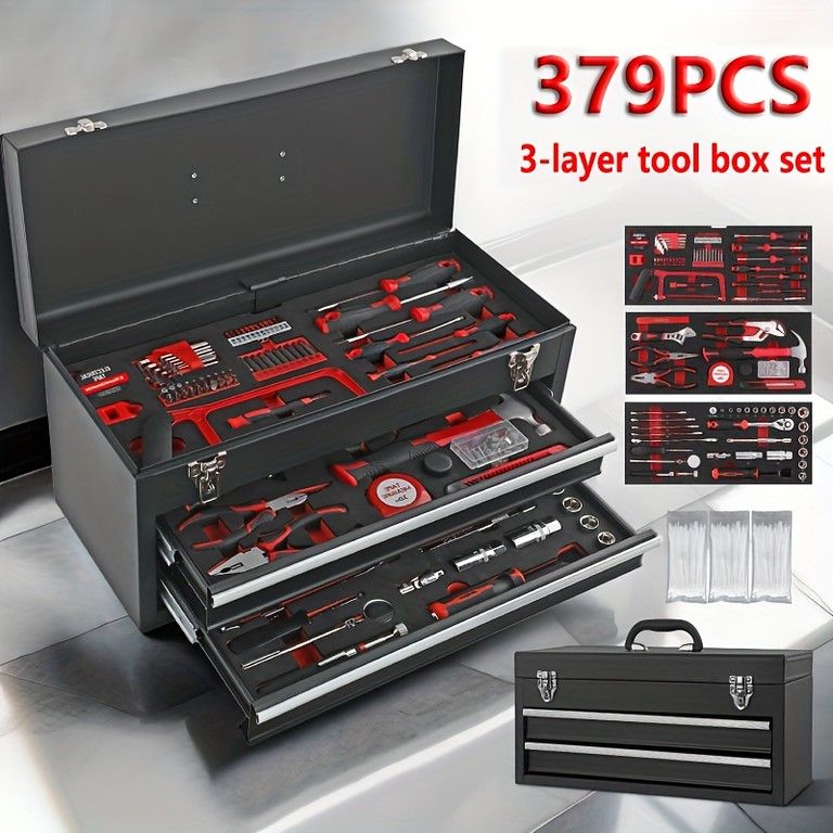 高耐久＆多機能 レンチソケットセット 46|379ピース 高トルク 車|自転車|バイク メンテナンス工具セット ドリルビット付属 超携帯型 選べるスタイル 379ピース究 セット