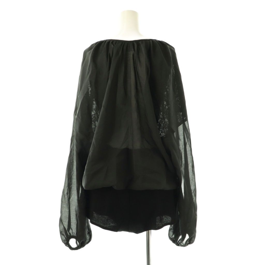 6 ROKU BEAUTY-YOUTH B-Y ロク ビューティーアンドユース ボリューム チュニック シアー 38 ブラック DF OS