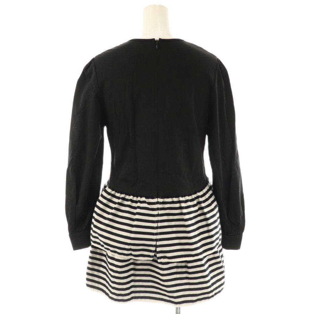 ボーダーズアットバルコニー BORDERS at BALCONY BORDER TIERED TOP トップス チュニック カットソー 36 ブラック ホワイト ES OS