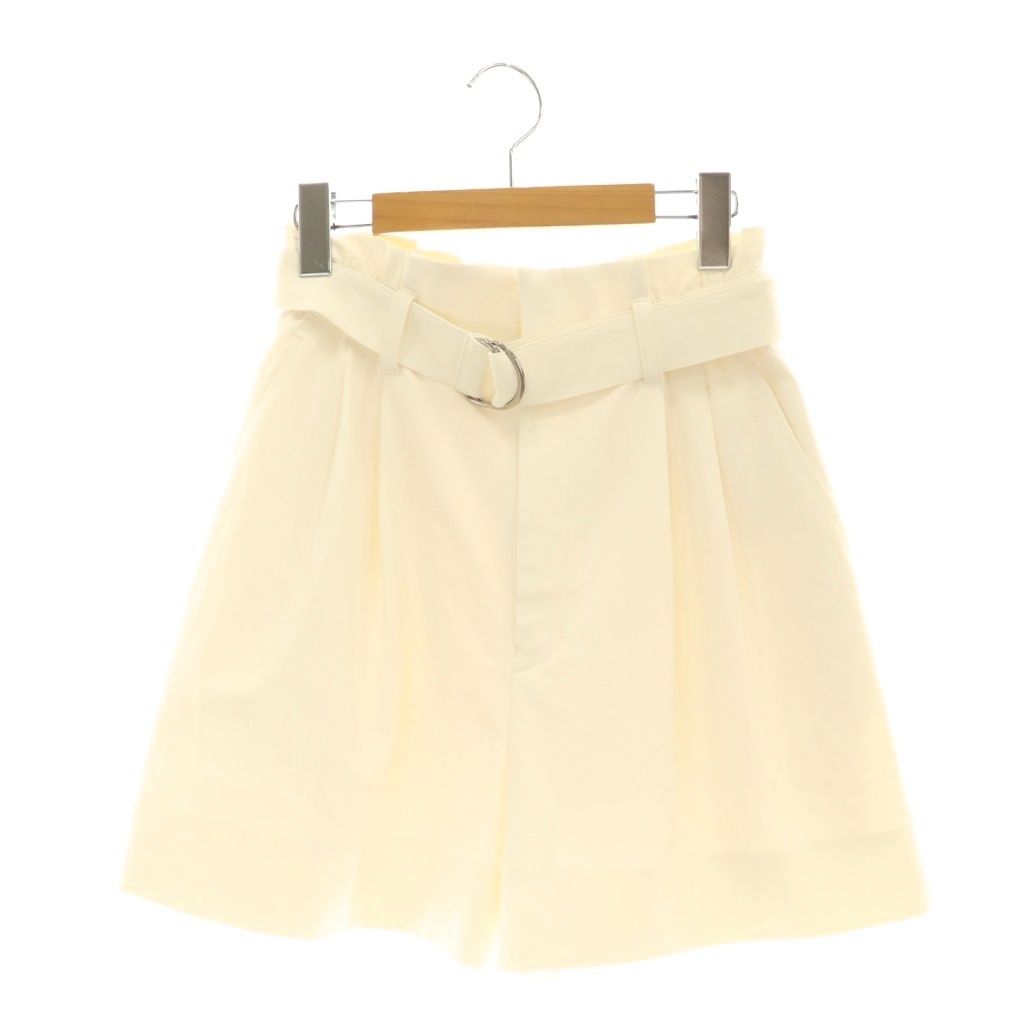 ミースロエ 25 SS 撥水トラペーズショートパンツ ベルト付き 0 ホワイト DF OS SH