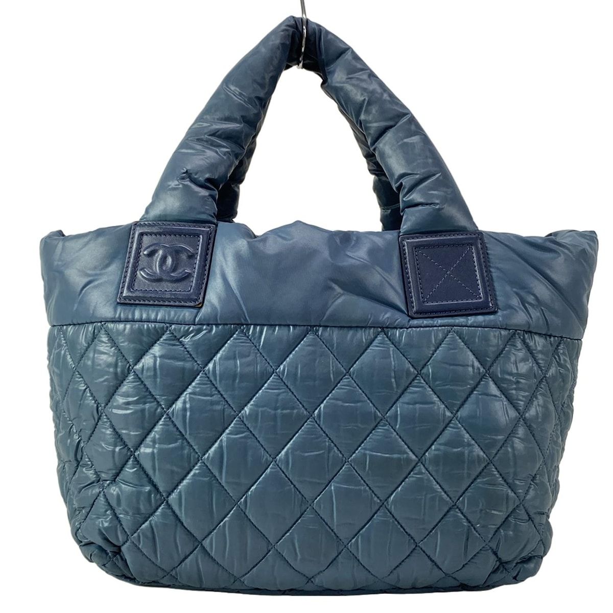 CHANEL(シャネル) トートバッグ コココクーンPM ブルーグレー×ネイビー