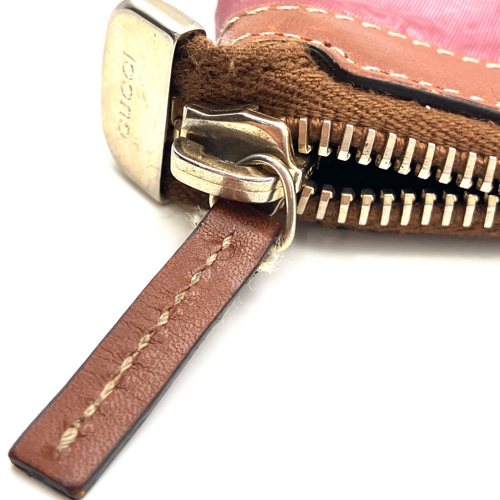 GUCCI グッチ GGナイロン GG柄 レッド レザー コスメ ポーチ 282070 