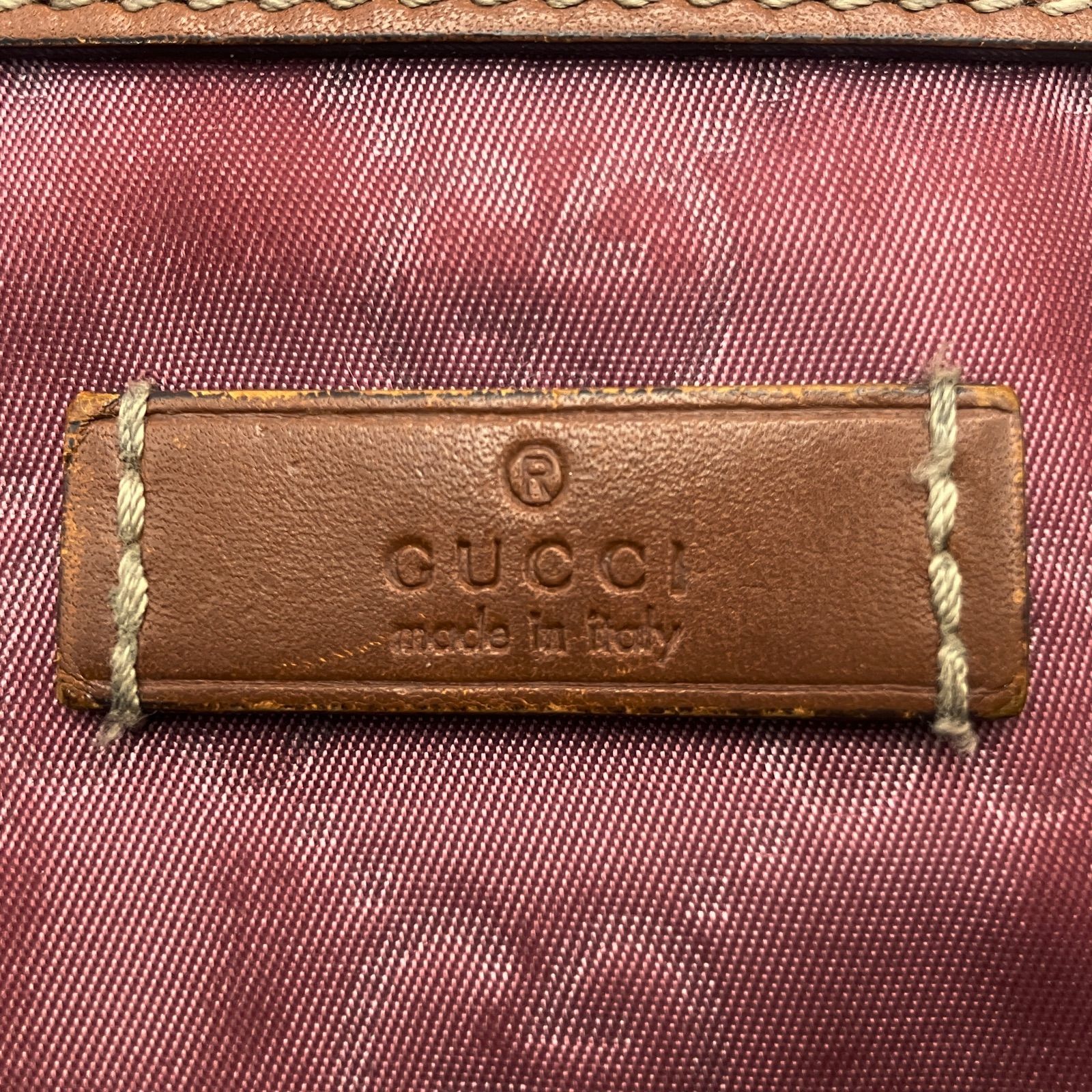 GUCCI グッチ GGナイロン GG柄 レッド レザー コスメ ポーチ 282070 