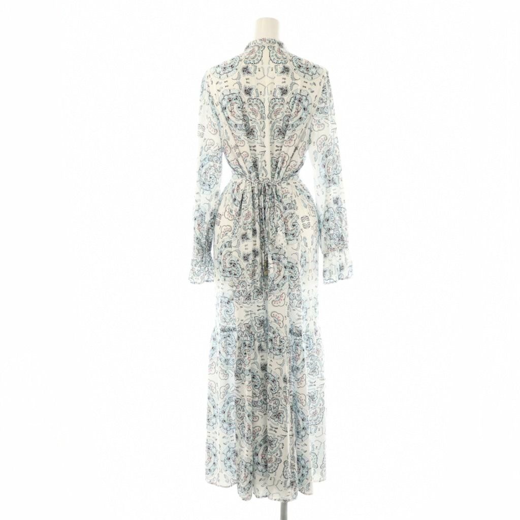 グレースコンチネンタル GRACE ペイズリープリントシャツワンピース ロング 36 ホワイト HK OS