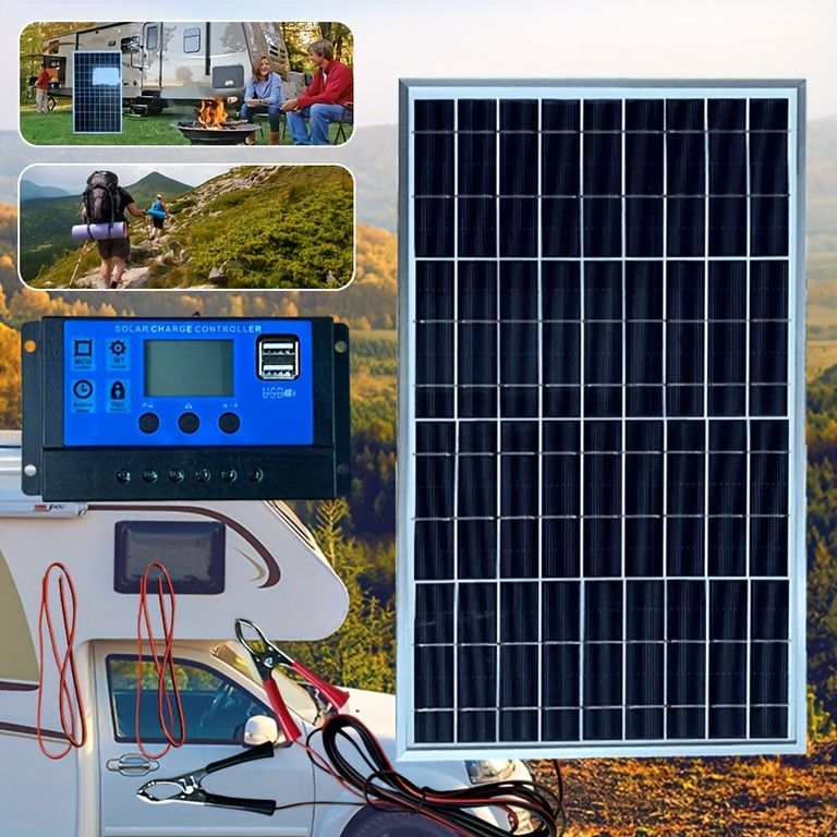 アウトドアに最適】ソーラーパネル キット 60A/100Aコントローラー付属