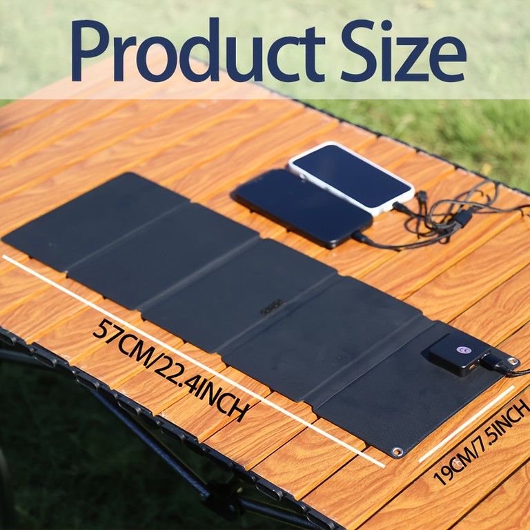 アウトドア・防災に】折りたたみ式ソーラーパネル 5つ折り コンパクト