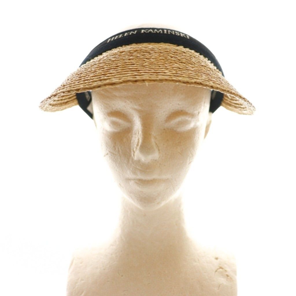 ヘレンカミンスキー HELEN KAMINSKI ビアンカ Bianca ラフィアサンバイザー 帽子 ベージュ 黒 ブラック SS OS SH