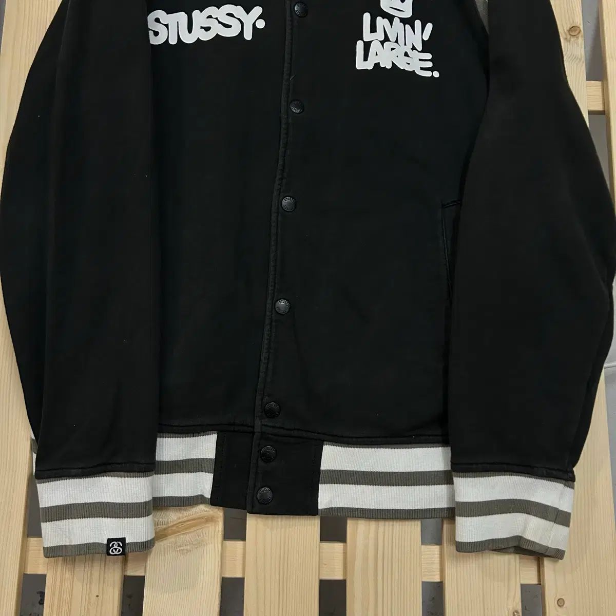 XL) STUSSY ステューシー ブラック スタジアム ジャケット - メルカリ