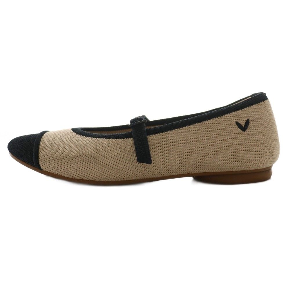 ヴィヴァイア VIVAIA タミア メリージェーン Tamia Mary-Jane フラットシューズ アーモンドトゥ 37 ベージュ 黒 ブラック SS OS