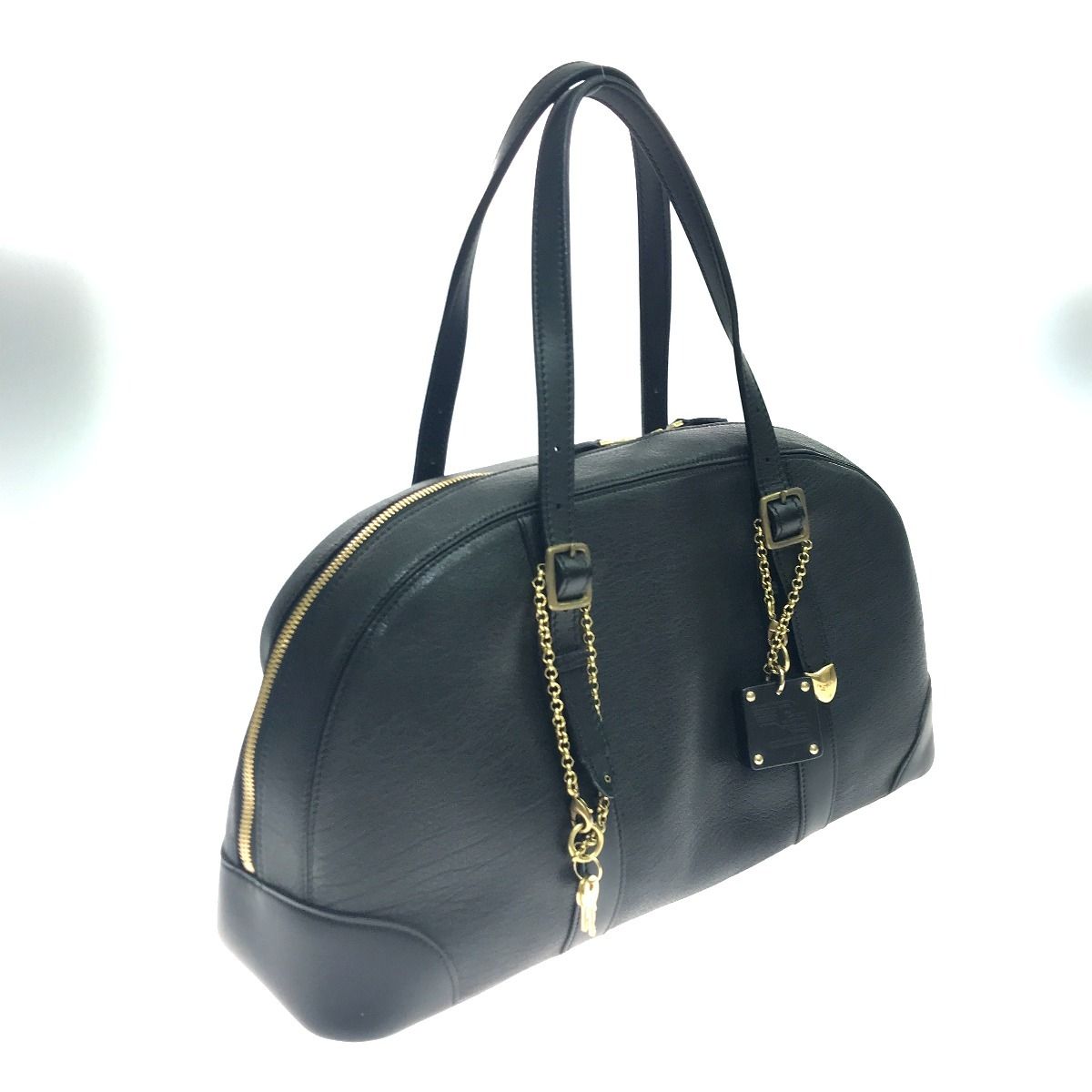 $$ GEKKO×SOMES ボストンバッグ パドロック＆鍵付 金具破損あり ブラック