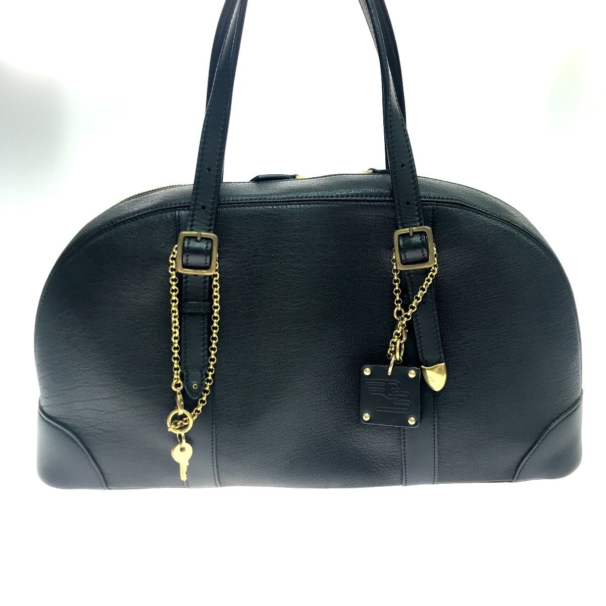 GEKKO×SOMES ボストンバッグ パドロック＆鍵付 金具破損あり ブラック