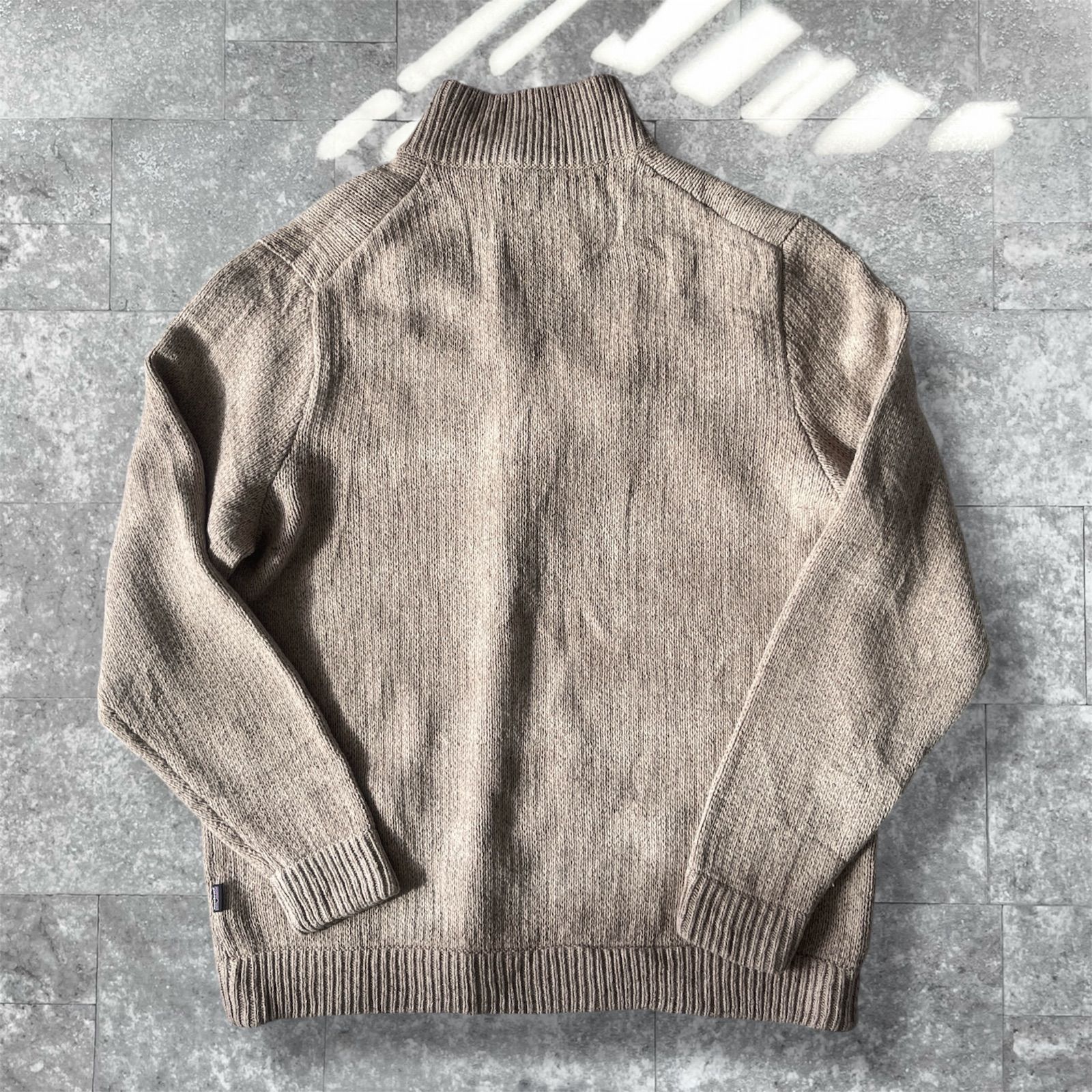 90s Patagonia ウールニットセーター ハーフボタン ニットポロ M 90s パタゴニア 襟付きハーフボタンコットンニット USA製 ライトブルー