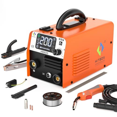 HITBOX 半自動溶接機 100 V 半自動ノンガス溶接機 120 A ノンガスMIG 被覆アークMMA LIFT TIG 溶接 定格使用率60％ 1台3役 インバーター 板厚6 mm対応 溶接ワイヤー DIY 車両メンテナンス 家庭修理 04 c 56999
