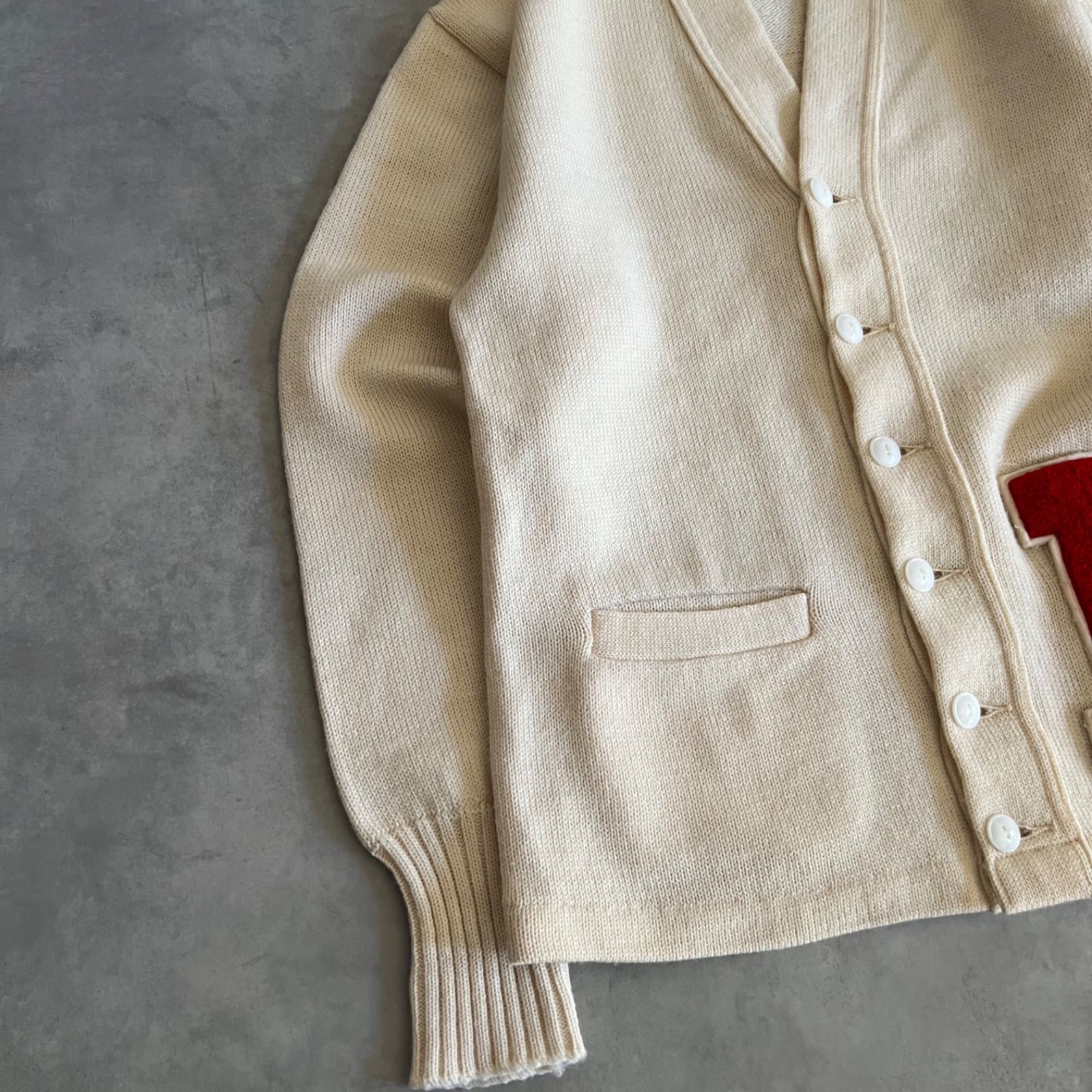 60s milwaukee knit lettered cardigan 60年代 レタードカーディガン