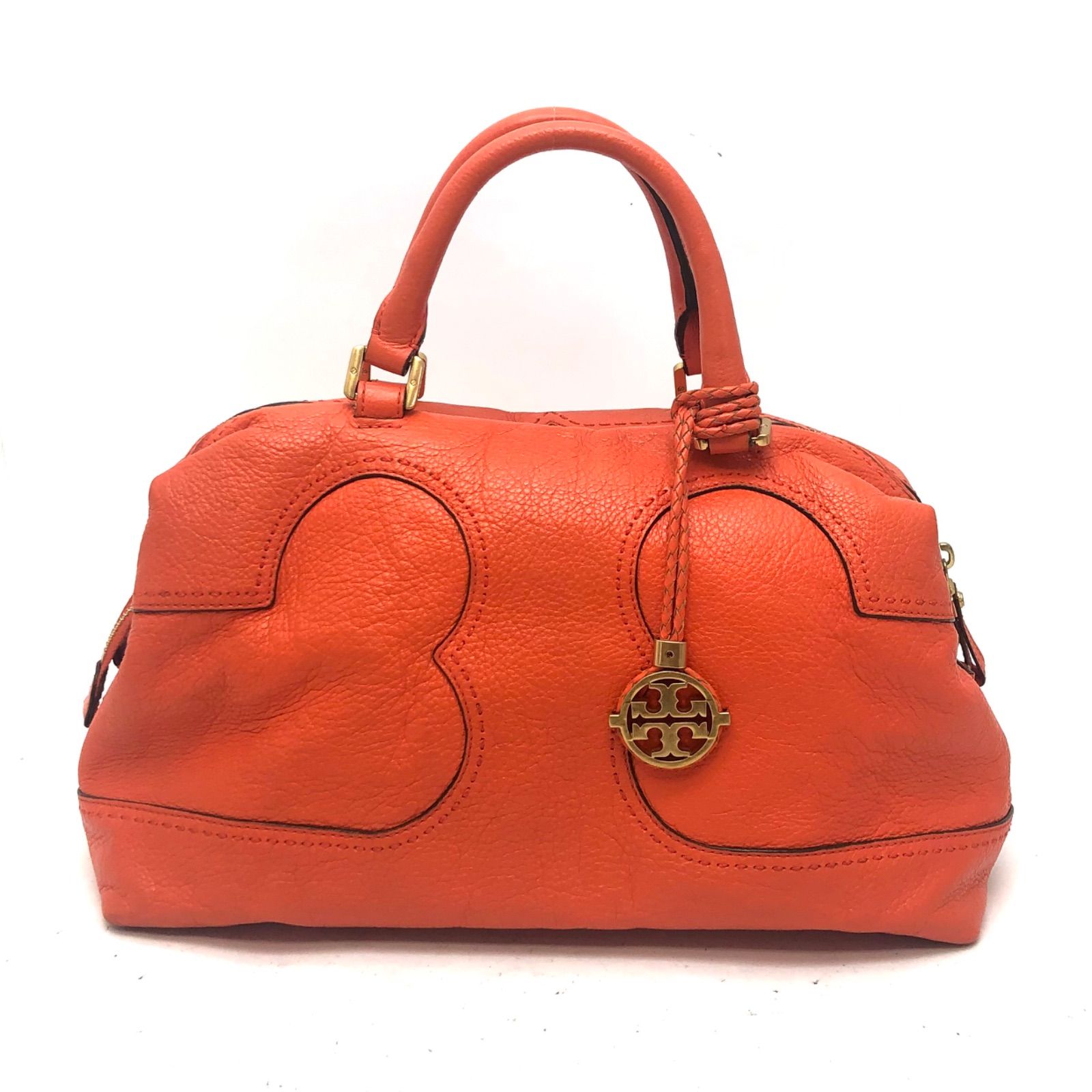 トリーバーチ ハンド ショルダーバッグ ミニボストン オレンジ FZ124