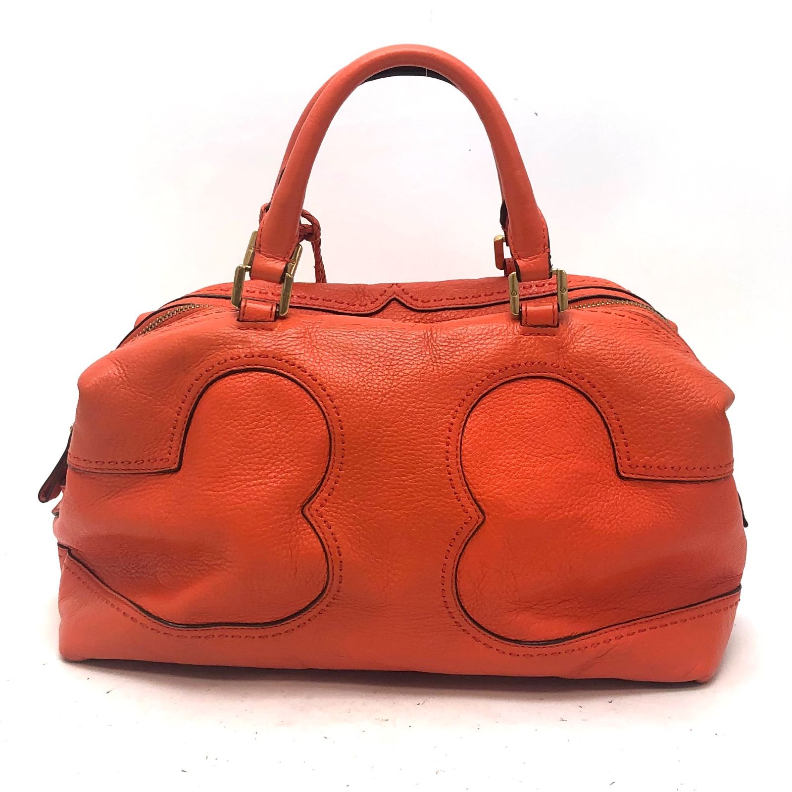 トリーバーチ ハンド ショルダーバッグ ミニボストン オレンジ FZ124