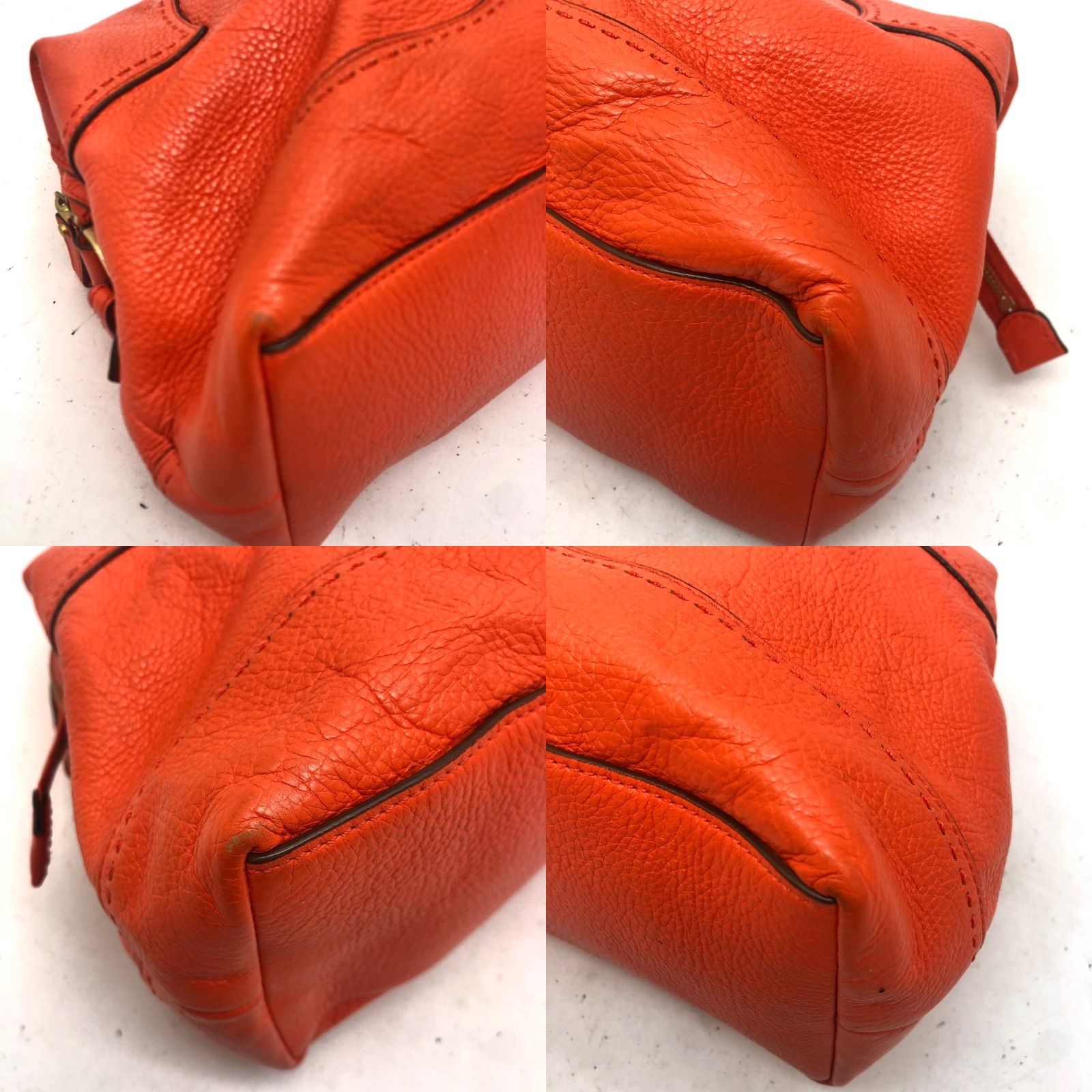 トリーバーチ ハンド ショルダーバッグ ミニボストン オレンジ FZ124