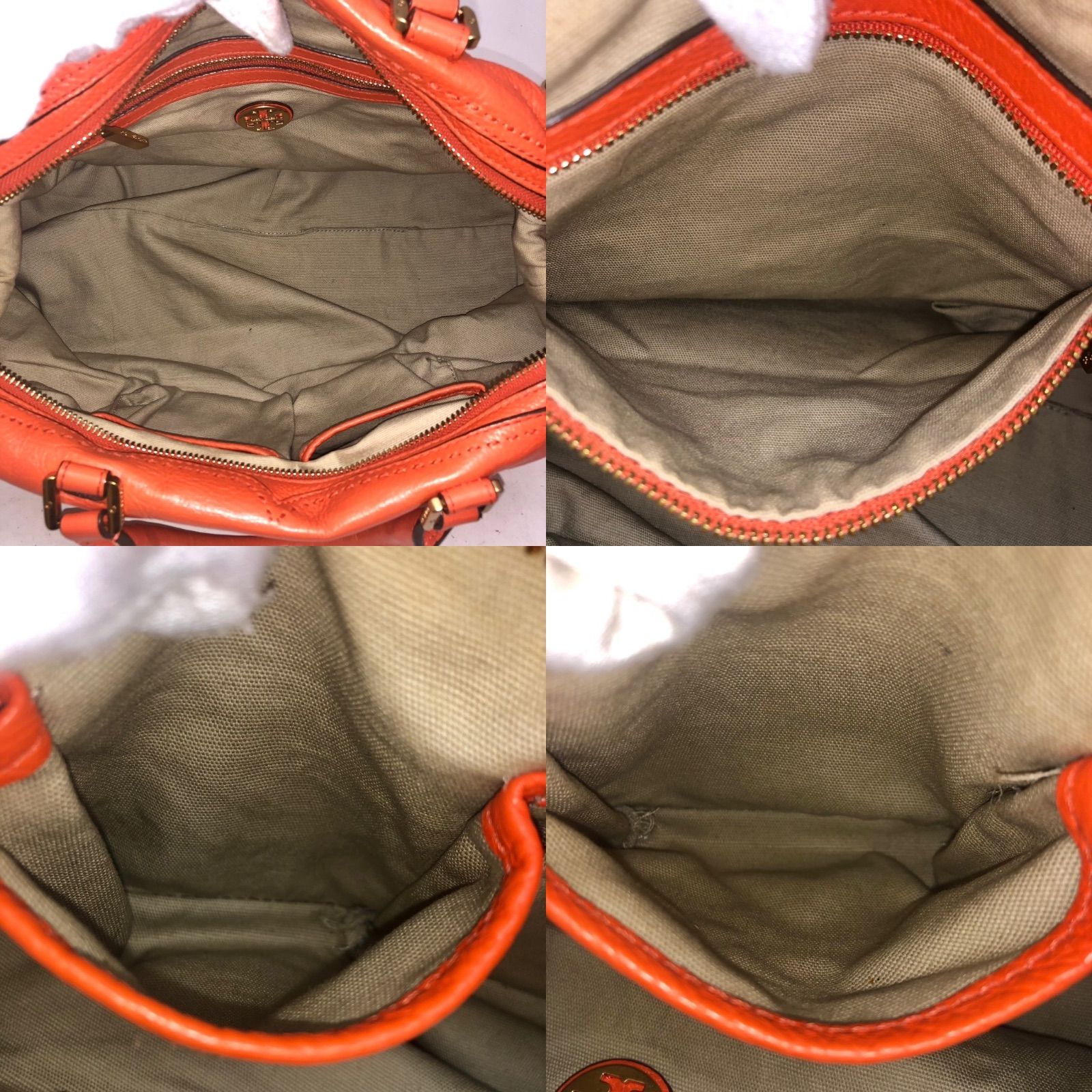 トリーバーチ ハンド ショルダーバッグ ミニボストン オレンジ FZ124