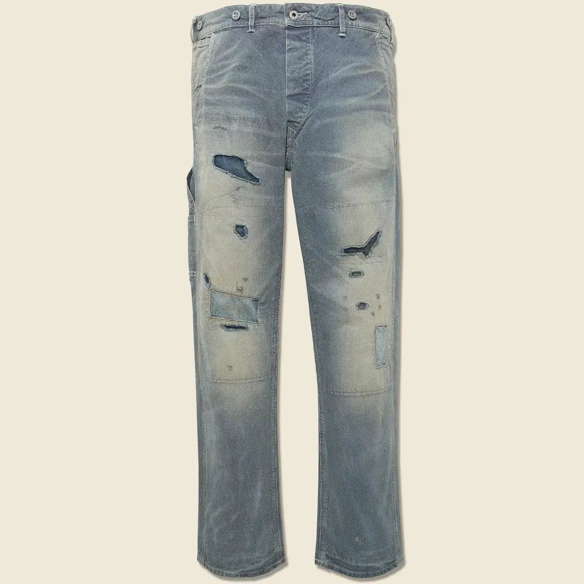 33|32 RRL ダブルアールエル ホプキンス ピンCHECK LEE リー リペアード カーペンター パンツ