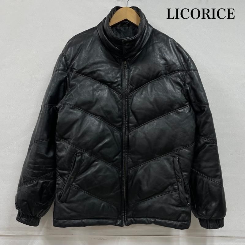 リコリス レザー ジップアップ ダウン ジャケット 羊革 ラム LC-11271