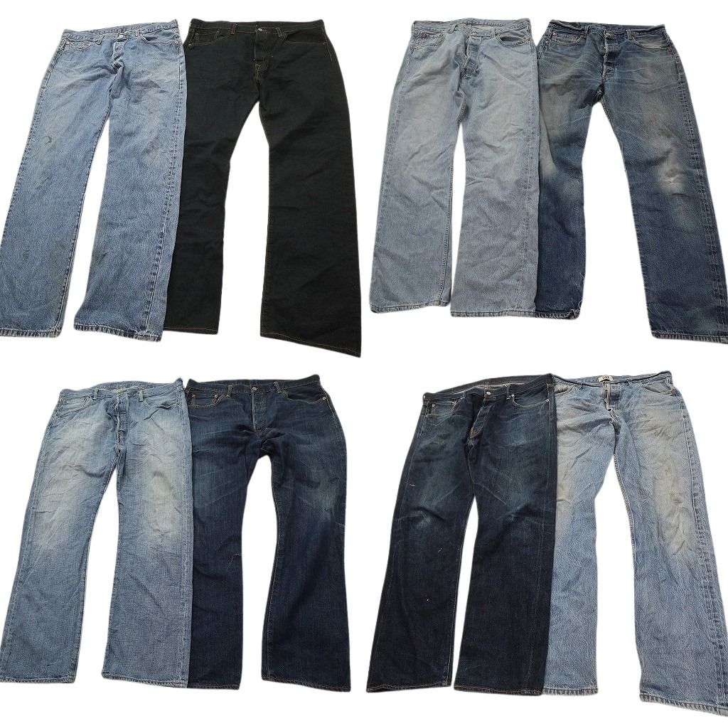 古着卸 リーバイス 501 デニム パンツ セット メンズ 38 インディゴブルー アメカジ フェード 古着 NC 10000