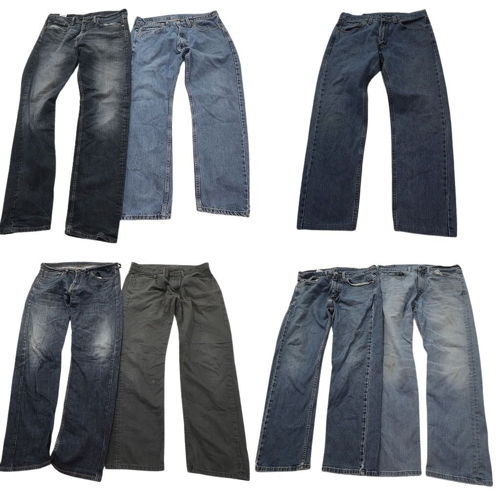 古着卸 リーバイス 505 デニム パンツ セット メンズ 34 33 インディゴブルー ブラック 古着 NC 9997