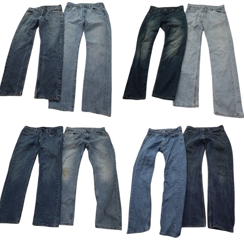 古着卸 まとめ売り リーバイス 505 デニム パンツ セット メンズ 38 |36 インディゴブルー カーキ アメカジ 古着 NC 9988