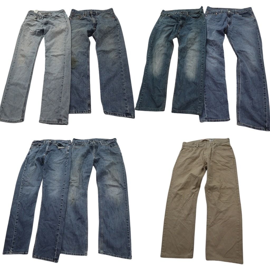 古着卸 リーバイス 505 デニム パンツ セット メンズ 34 33 32 インディゴブルー フェード ベージュ 古着 NC 9983