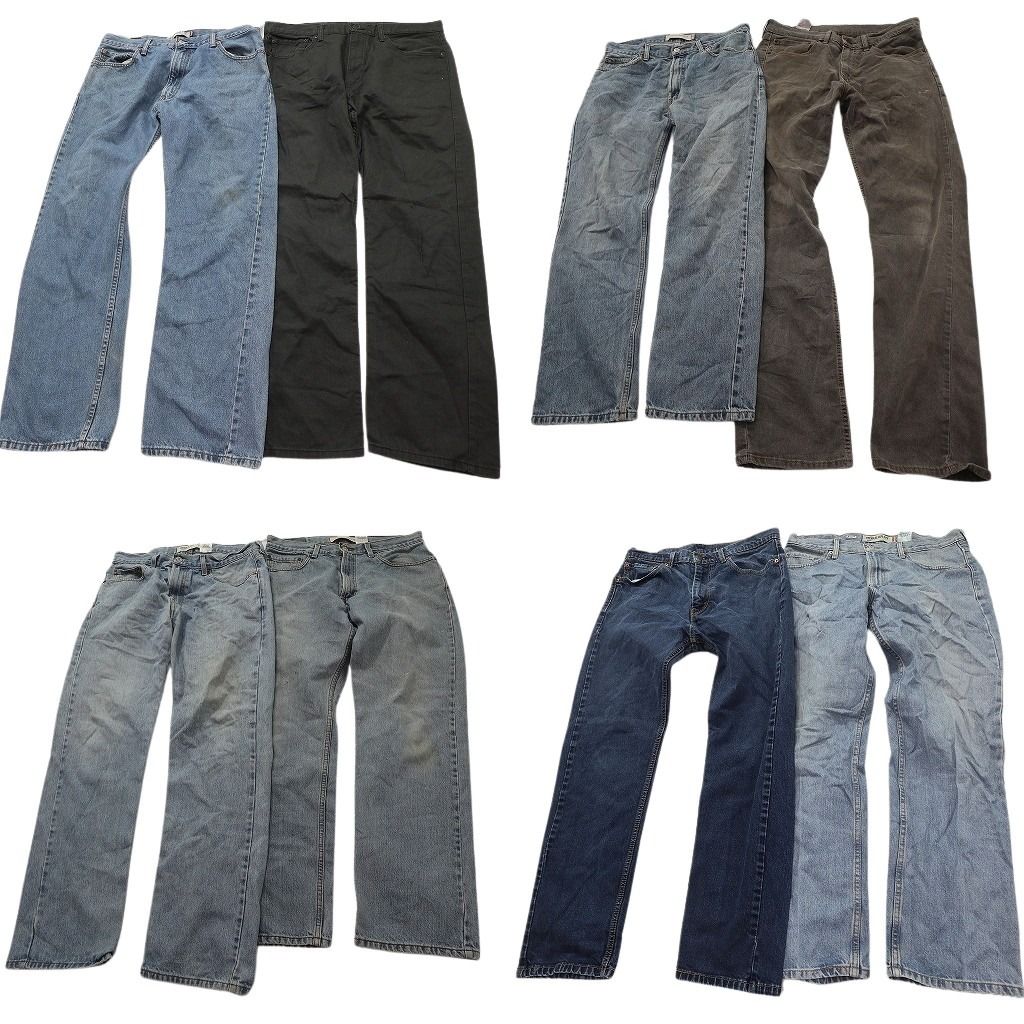 古着卸 まとめ売り リーバイス 505 デニム パンツ セット メンズ 36 |35 |34 ブラック インディゴブルー 古着 NC 9982
