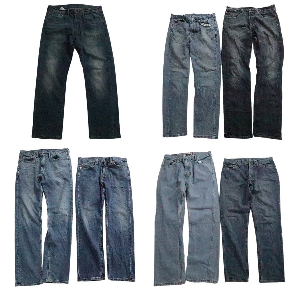 古着卸 まとめ売り リーバイス 505 デニム パンツ セット メンズ 34 |36 テーパード インディゴブルー フェード 古着 ND 0020