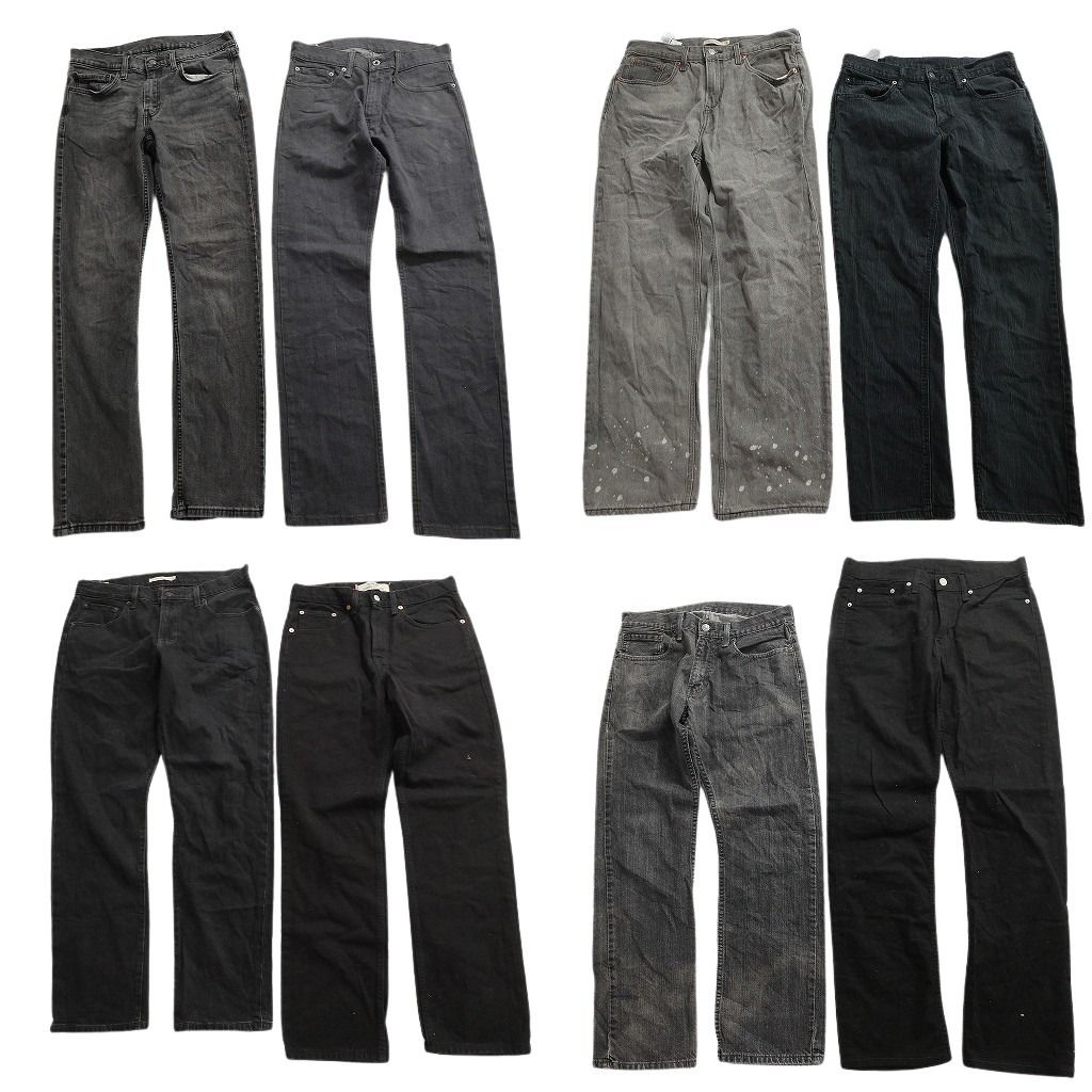 古着卸 リーバイス ブラックデニム パンツ セット メンズ 31 32 ペンキ ストレート アメカジ 514 古着 ND 0013