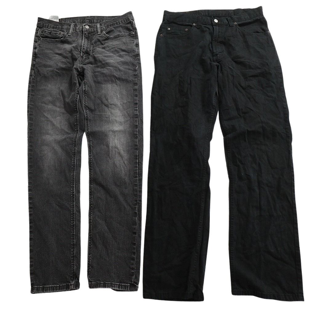 古着卸 まとめ売りリーバイス ブラックデニム パンツ セット メンズ 34 502 514 テーパード フェード 古着 ND 0011