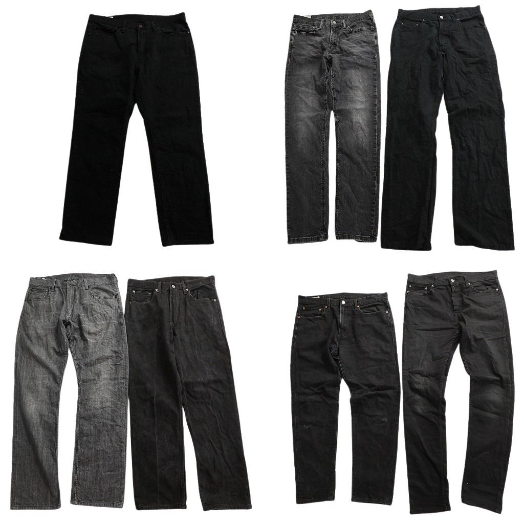古着卸 まとめ売りリーバイス ブラックデニム パンツ セット メンズ 34 502 514 テーパード フェード 古着 ND 0011