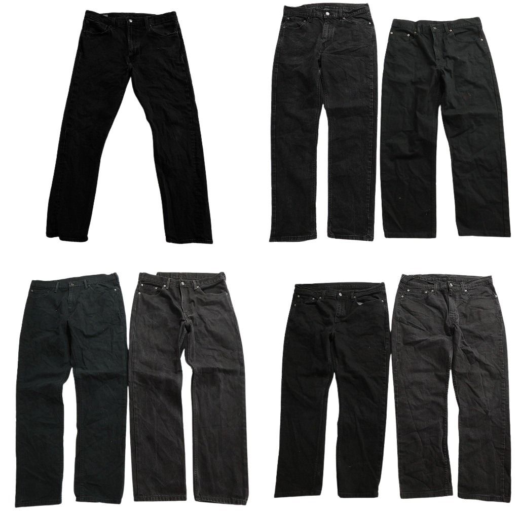 古着卸 リーバイス ブラックデニム パンツ セット メンズ 35 36 502 514 テーパード アメカジ 古着 ND 0010
