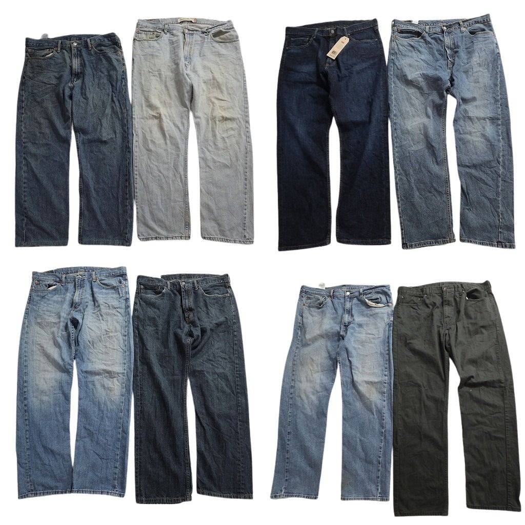 古着卸 リーバイス 505 デニム パンツ セット メンズ 38 濃紺 ブラック フェード 古着 ND 0008