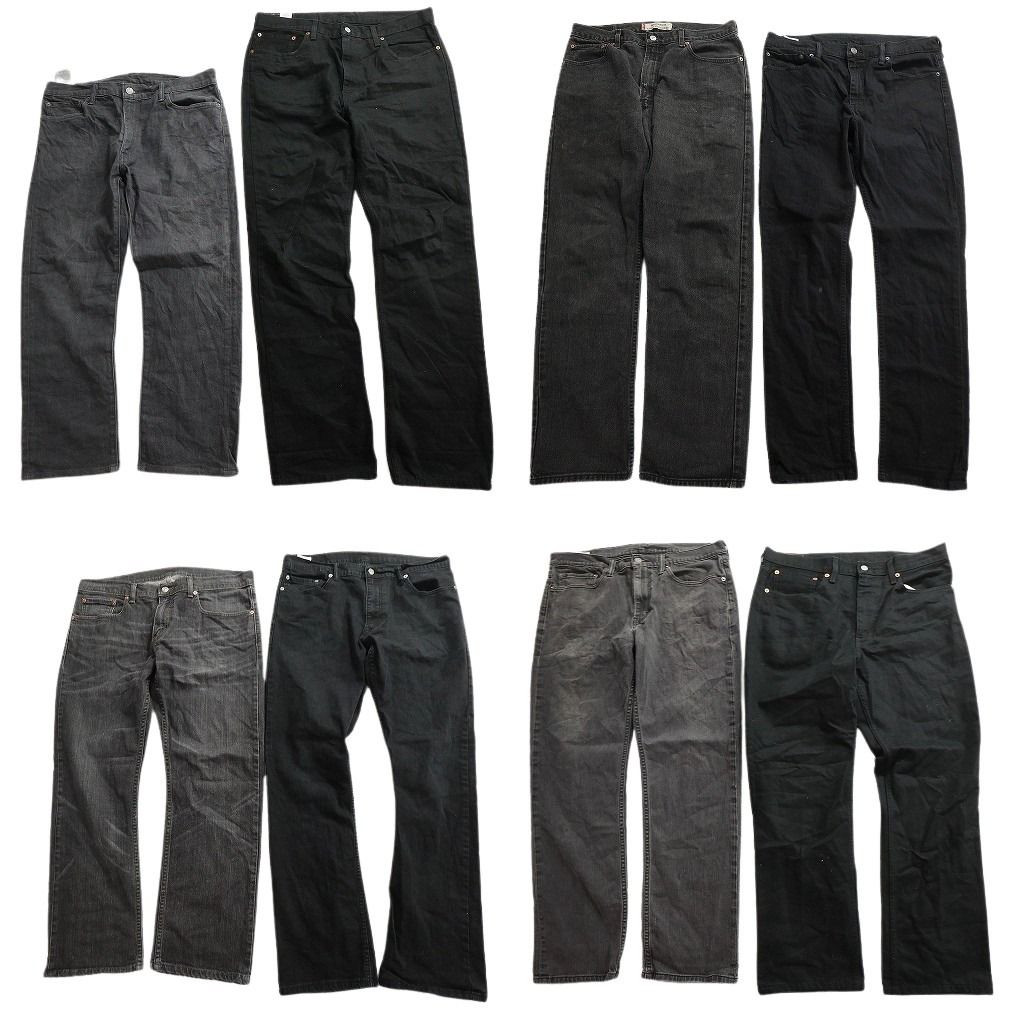 古着卸 まとめ売り リーバイス ブラックデニム パンツ セット メンズ 36 |37 504 516 ヒゲ アメカジ 古着 ND 0006