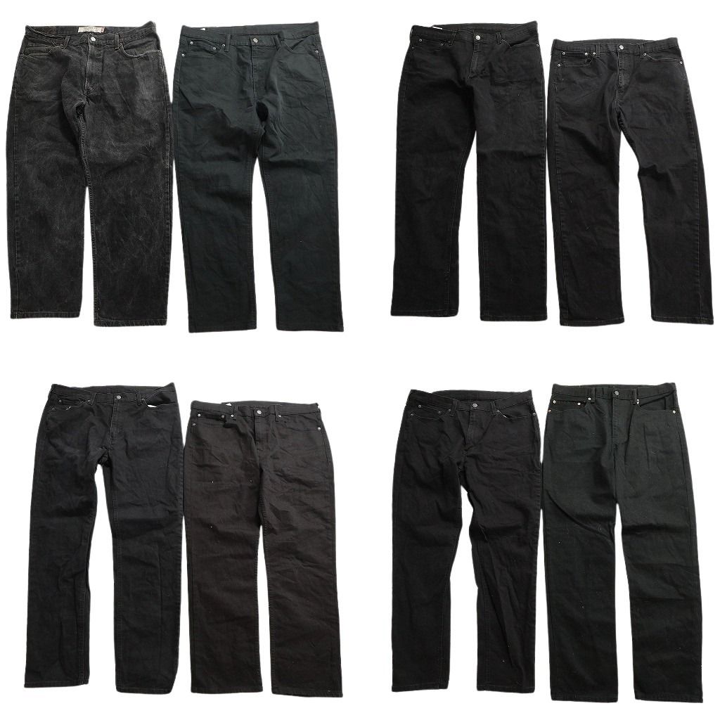 古着卸 まとめ売り リーバイス ブラックデニム パンツ セット メンズ 38 502 514 テーパード 黒パッチ 古着 ND 0005