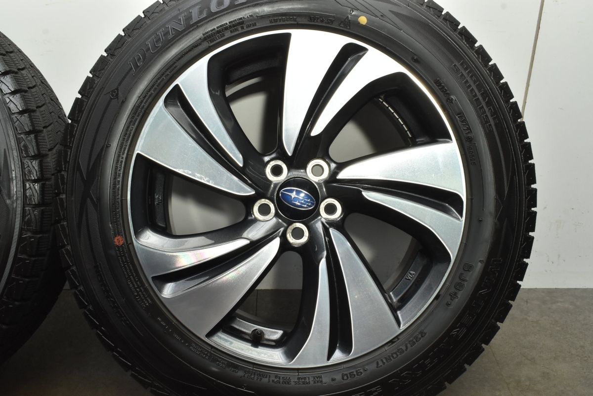  バリ溝 程度良好 スバル GT系 XV 17 in 7 J 55 PCD 100 ウィンターマックスSJ 8 225 60 R SJフォレスター BRレガシィアウトバック 17インチ タイヤ ホイールセット
