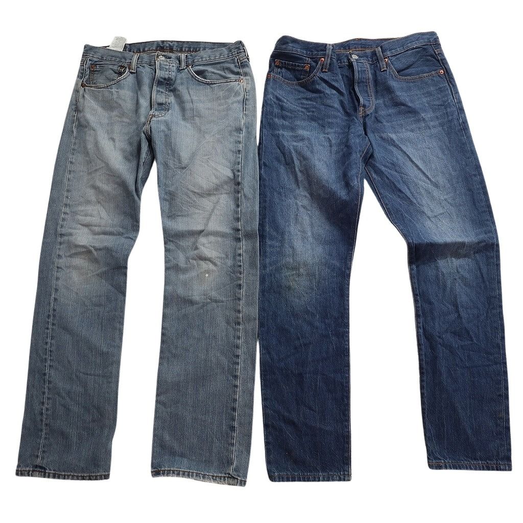 古着卸 まとめ売り リーバイス 501 デニム パンツ セット メンズ 36 フェード ヒゲ ストレート インディゴブルー 古着 ND 0002 カットソー その他 