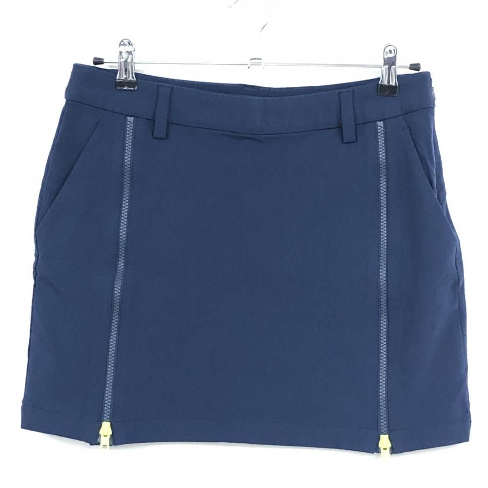 超美品】アディダス スカート ネイビー ジップイエロー ストレッチ 一