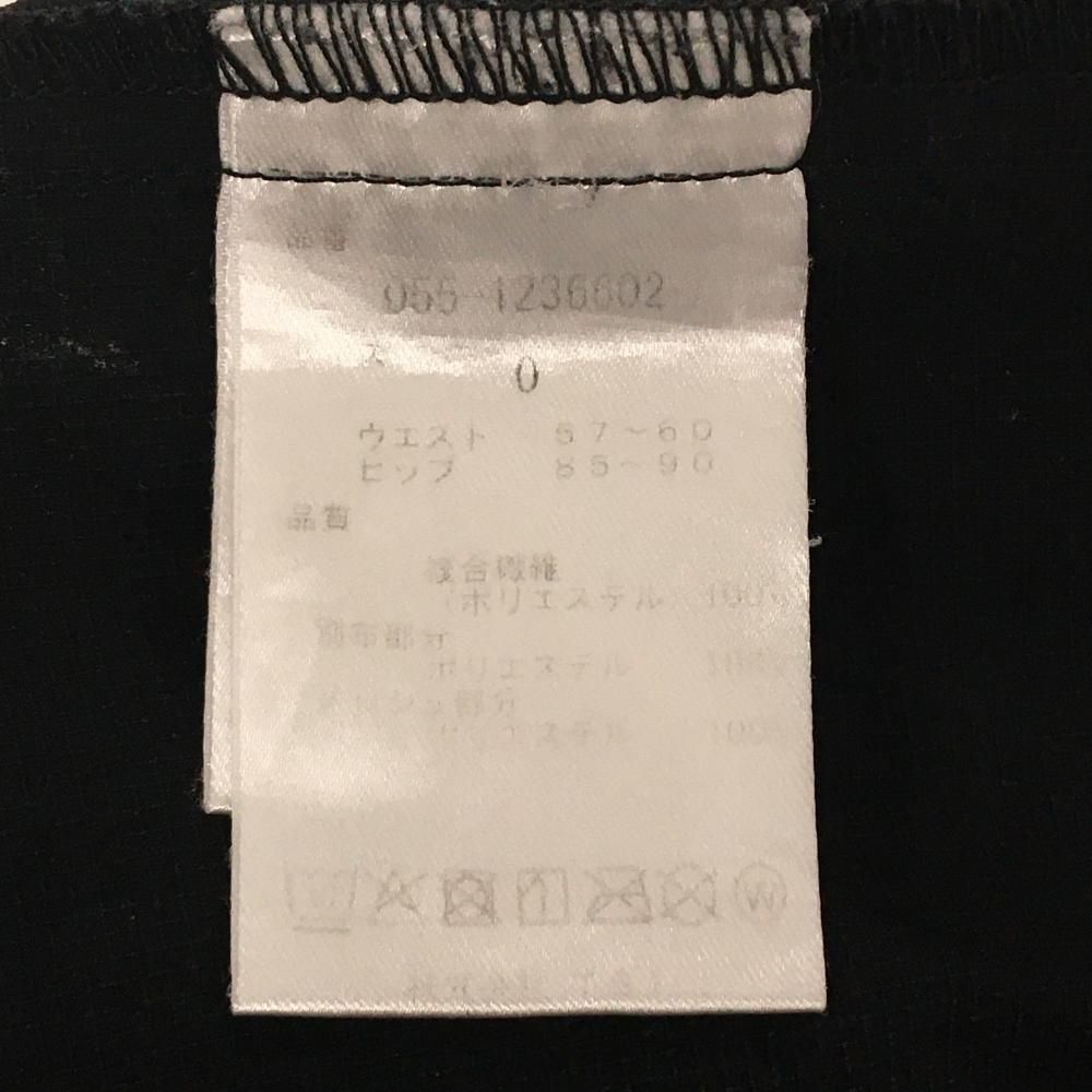 パーリーゲイツ パンツ 黒 ロゴレッド ウエストゴム ストレッチ